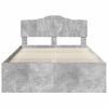 vidaXL Estructura de cama con cabecera Gris concreto 135 x 190 cm
