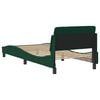 vidaXL Estructura de cama Dover terciopelo verde oscuro 90x190cm