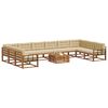 vidaXL Conjunto de sof&aacute;s de exterior con coj&iacute;n 11 pcs Natural y Beige