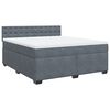 vidaXL Cama box spring con colchón terciopelo gris oscuro 180x200 cm