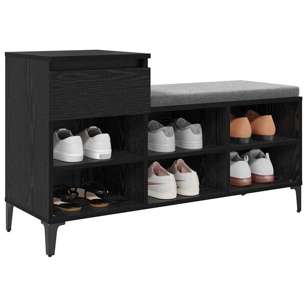 vidaXL Armario para Zapatos con caj&oacute;n Roble negro 102 x 36 x 60 cm