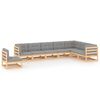 vidaXL Muebles de jard&iacute;n 8 pzas y cojines madera maciza pino
