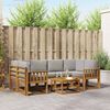 vidaXL Conjunto de sof&aacute;s de exterior 7 pcs Gris Natural y Claro