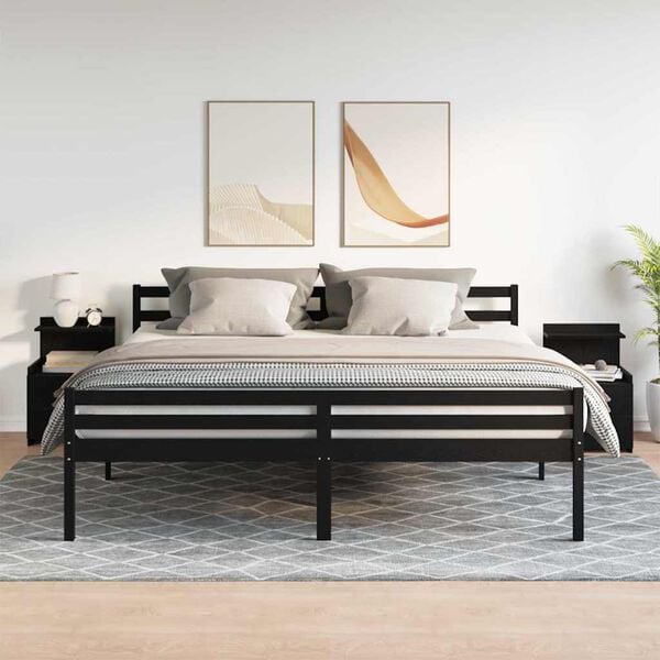 vidaXL Mesitas de noche 2 unidades con 2 cajones negras 40x36,5x62 cm