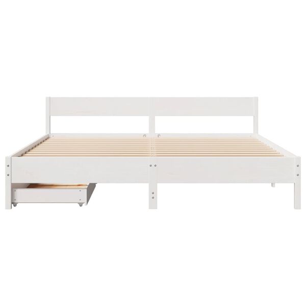 vidaXL Estructura de cama sin colch&oacute;n madera maciza de pino 160x200 cm