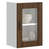 vidaXL Armario de pared para cocina puerta cristal Lucca roble marr&oacute;n