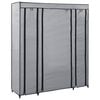 vidaXL Armario con compartimentos y varillas tela gris 150x45x176 cm
