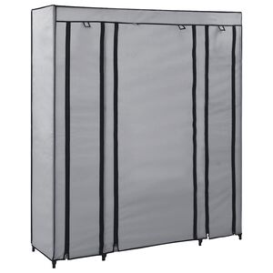 vidaXL Armario con compartimentos y varillas tela gris 150x45x176 cm
