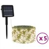 vidaXL Tira de luces solares LED 5 uds blanco c&aacute;lido interior/exterior