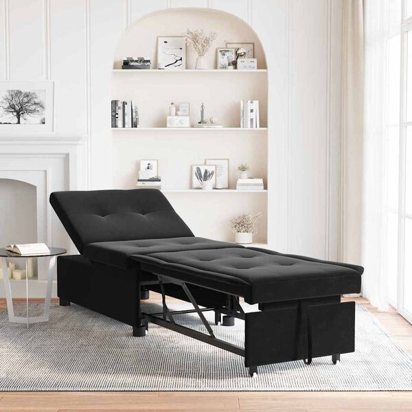 vidaXL Sofá Cama Negro 67 x 194 x 38 cm Terciopelo