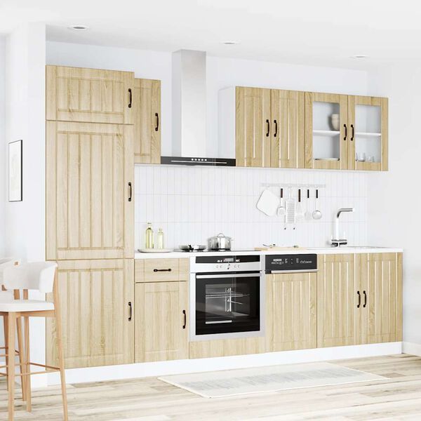 vidaXL Conjunto de armarios de cocina "Lucca" de 8 piezas de madera de ingenier&iacute;a de roble Sonoma