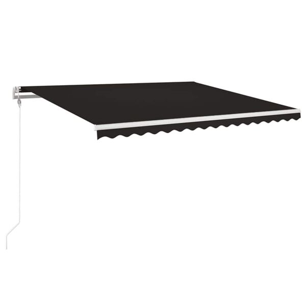vidaXL Toldo autom&aacute;tico LED sensor de viento gris antracita 400x350 cm