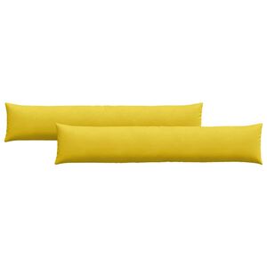 vidaXL Cojines de sof&aacute; 2 pcs Amarillo 200 x 40 cm Tela de pana