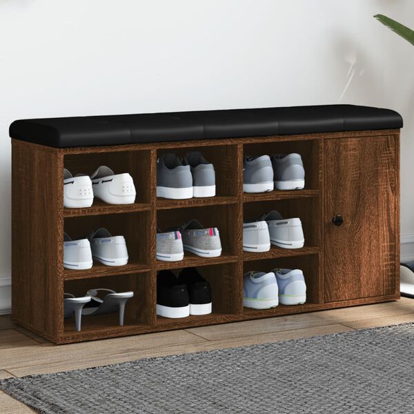 vidaXL Zapatero madera de ingenier&iacute;a marr&oacute;n roble 102x32x50 cm