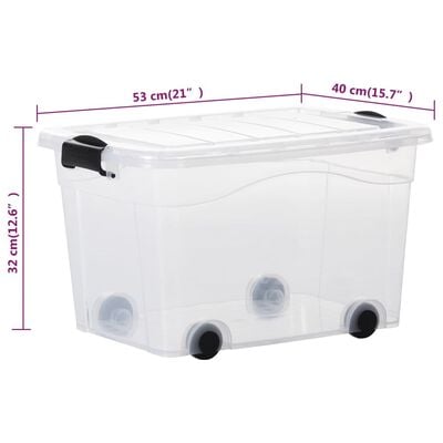 vidaXL Cajas de almacenamiento con tapa 2 unidades transparente 40 L