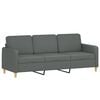 vidaXL Sof&aacute; de 3 plazas de tela gris oscuro 180 cm