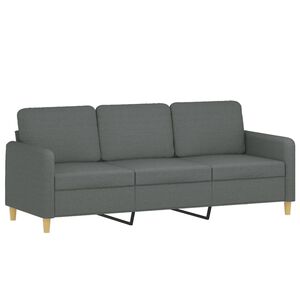 vidaXL Sof&aacute; de 3 plazas de tela gris oscuro 180 cm
