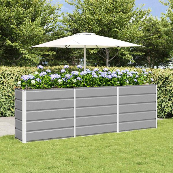 vidaXL Jardinera Gris Claro 160 x 40 x 75 cm Acero