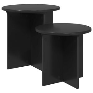 vidaXL Conjunto de mesas auxiliares 2 uds. Roble Negro &Oslash; 45 x 45 cm