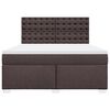 vidaXL Cama box spring con colch&oacute;n tela marr&oacute;n oscuro 180x200 cm