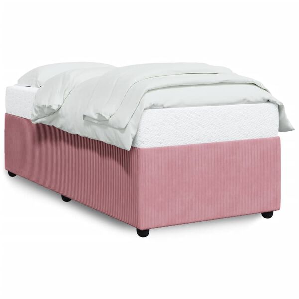 vidaXL Estructura de cama sin colchón terciopelo rosa 90x190 cm