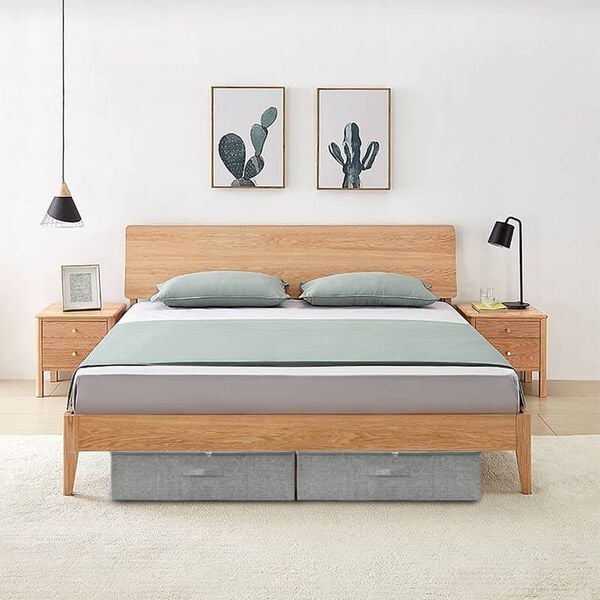 vidaXL Caja de almacenaje tela gris 70x40x18 cm