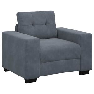 vidaXL Sill&oacute;n de terciopelo gris oscuro 100x78x80 cm
