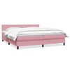 vidaXL Cama box spring con colch&oacute;n terciopelo rosa 180x210 cm