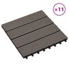 vidaXL Tile de Decking 11 pcs Marr&oacute;n Oscuro 30 x 30 cm WPC