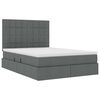 vidaXL Cama con almacenamiento y colch&oacute;n Gris oscuro 140 x 190 cm
