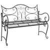 vidaXL Banco de jard&iacute;n 2-N&uacute;mero de plazas 114 x 56,5 x 90 cm Acero