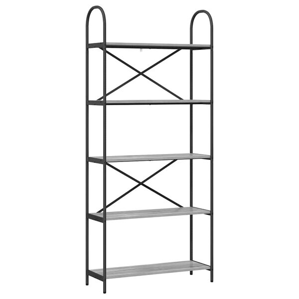 vidaXL Estante de libros Gris Sonoma 80 x 30 x 183 cm