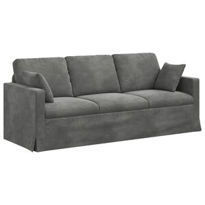 vidaXL Sof&aacute; Gris oscuro 198 x 78 x 80 cm Terciopelo