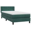 vidaXL Cama box spring con colch&oacute;n terciopelo verde oscuro 80x210 cm