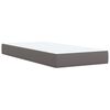 vidaXL Cama box spring con colch&oacute;n cuero sint&eacute;tico gris 90x200 cm
