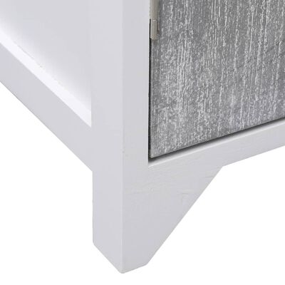 vidaXL Mueble de baño madera de paulownia blanco y gris 46x24x116 cm
