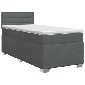 vidaXL Cama box spring con colch&oacute;n Gris oscuro 90 x 200 cm Tela