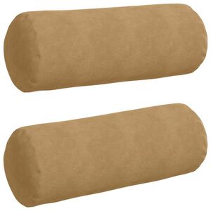 vidaXL Cojines Bolster 2 pcs Marr&oacute;n &Oslash; 25 x 70 cm Tela de pana