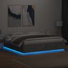 vidaXL Estructura cama con luces LED madera gris hormig&oacute;n 200x200 cm