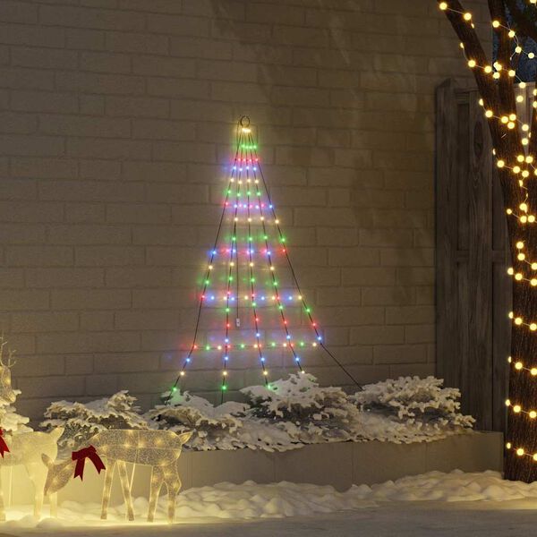 vidaXL Árbol de Navidad LED con estacas de tierra Multicolor 180 cm