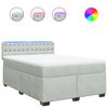 vidaXL Cama box spring con colch&oacute;n terciopelo gris claro 160x200 cm