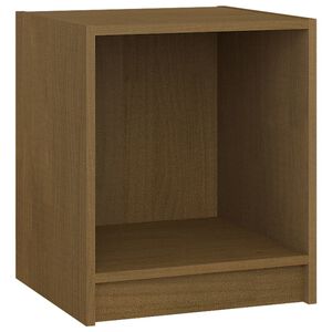 vidaXL Mesita noche madera pino maciza marr&oacute;n miel 35,5x33,5x41,5 cm