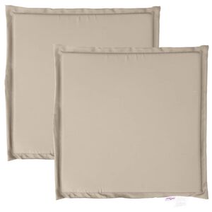 vidaXL Cojines de asiento de jard&iacute;n cuadrados 2 uds taupe 45x45x2 cm
