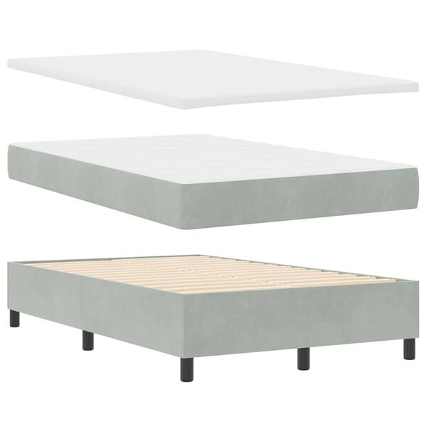 vidaXL Cama tipo Box Spring Gris claro 120 x 190 cm Terciopelo