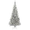 vidaXL &Aacute;rbol de Navidad con 300 LED con soporte Plateado 240 cm PET