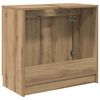 vidaXL Gabinete de Ba&ntilde;o con puerta Roble artesanal 64,5 x 33,5 x 59 cm
