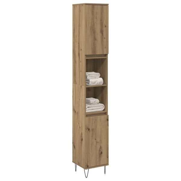 vidaXL Armario de baño madera contrachapada roble artisan 30x30x190 cm