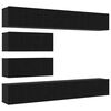 vidaXL Conjunto de mueble de TV 6 pcs Roble Negro Madera de ingenier&iacute;a