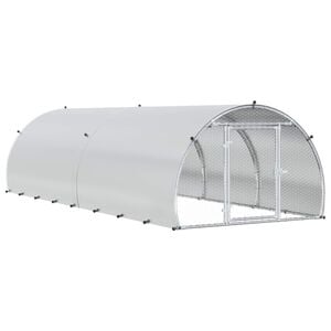 vidaXL Gallinero Plateado 400 x 150 x 100 cm Acero Galvanizado