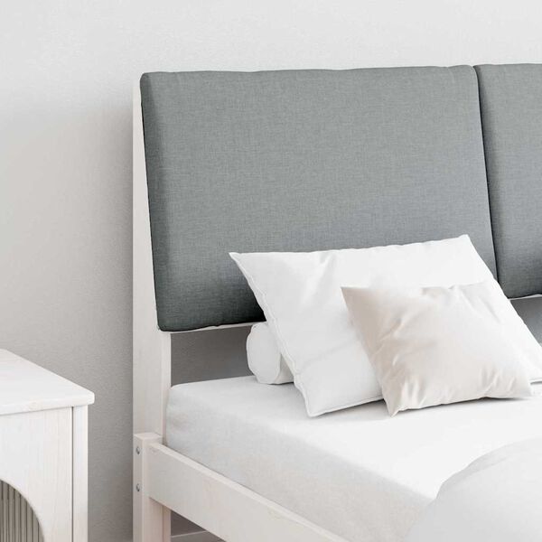 vidaXL Cabecero tapizado Gris Claro 140 cm Madera de pino macizo